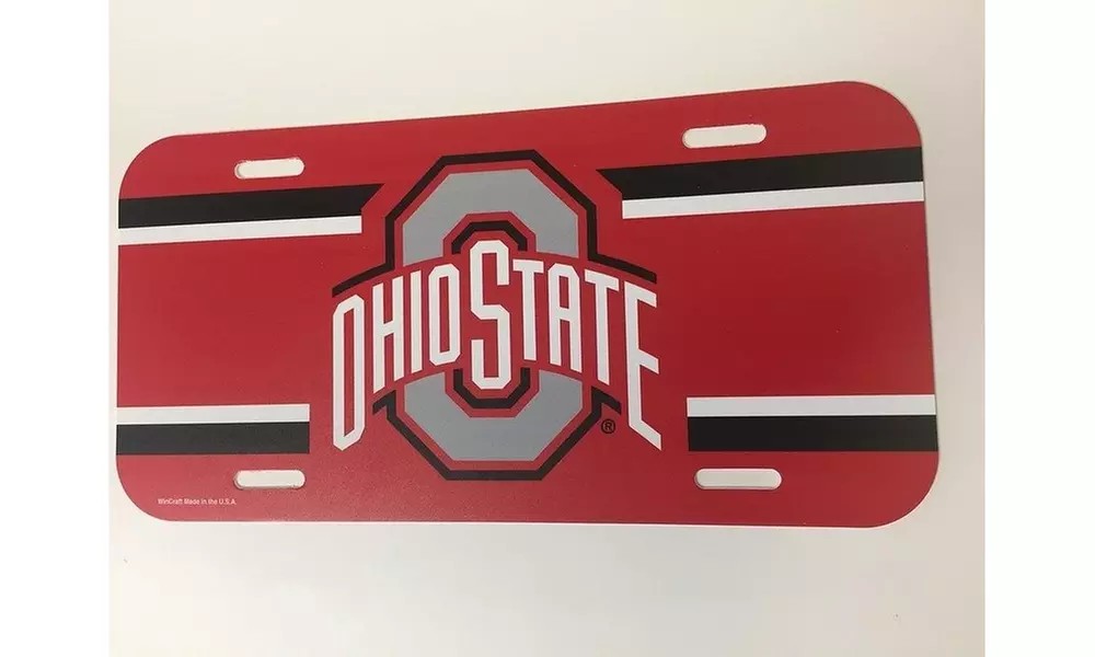 Ohio State Buckeyes Logo Plastic License Plate Ship 6x12 Inches - Second Medium