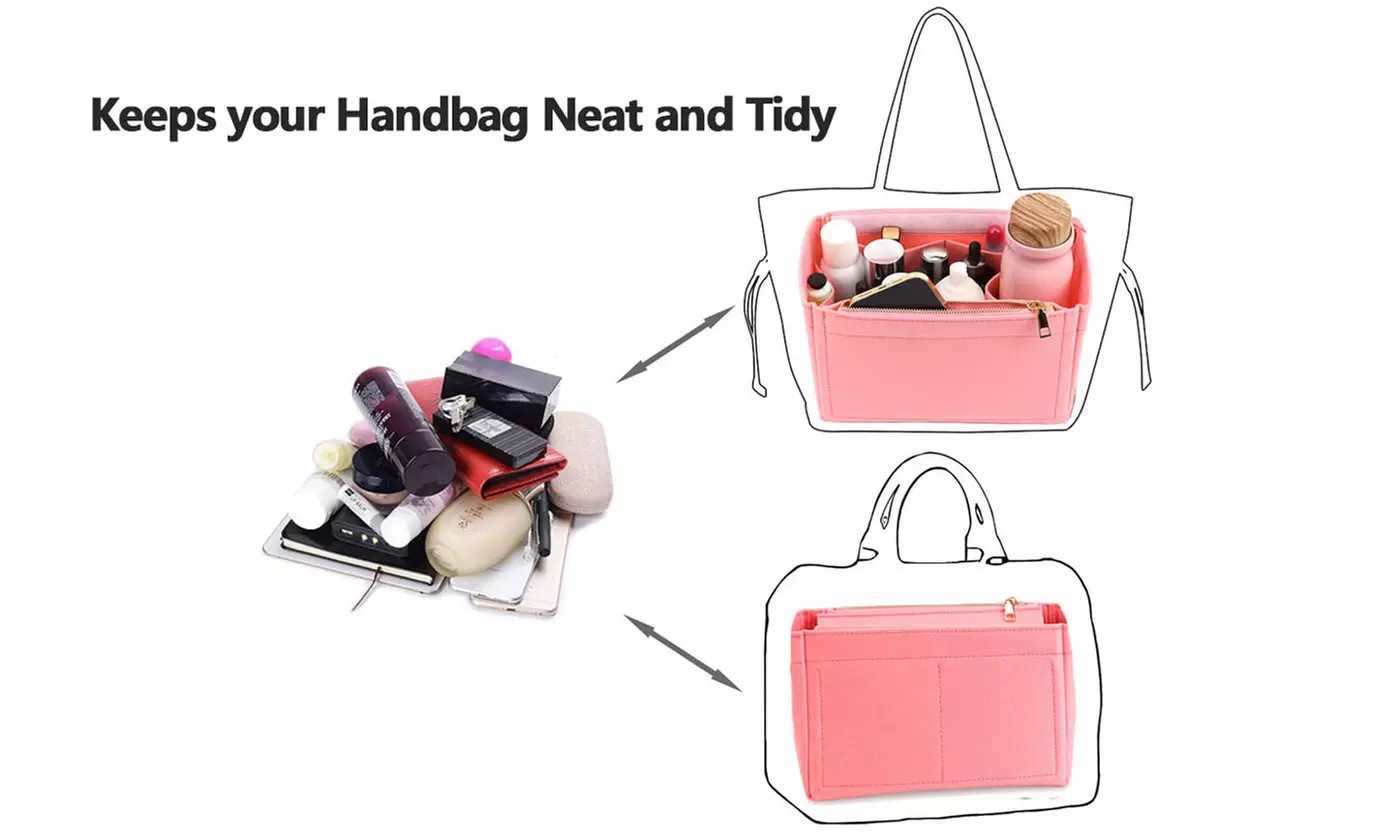 Multi Pocket Felt Handbag Organizer Insert for Tote - Multiple Sizes