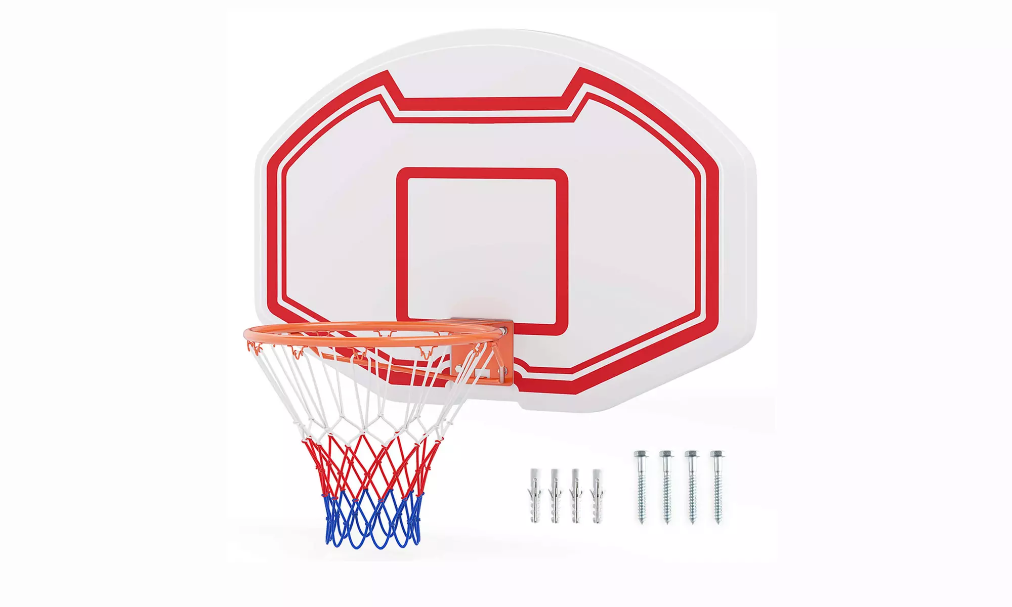 Costway Wall-Mounted Basketball Hoop with Shatter-Proof Backboard