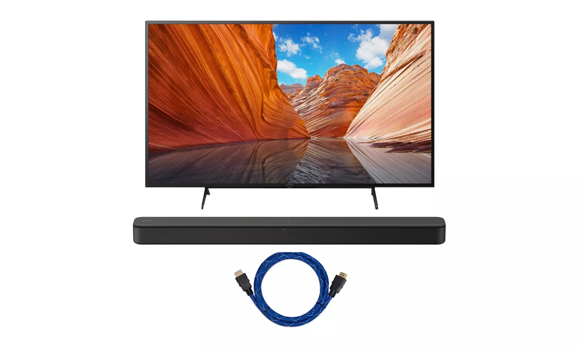 Sony KD43X80J BRAVIA 43-Inch 4K Ultra HD HDR LED Smart TV with Soundbar Bundle - Primary Image