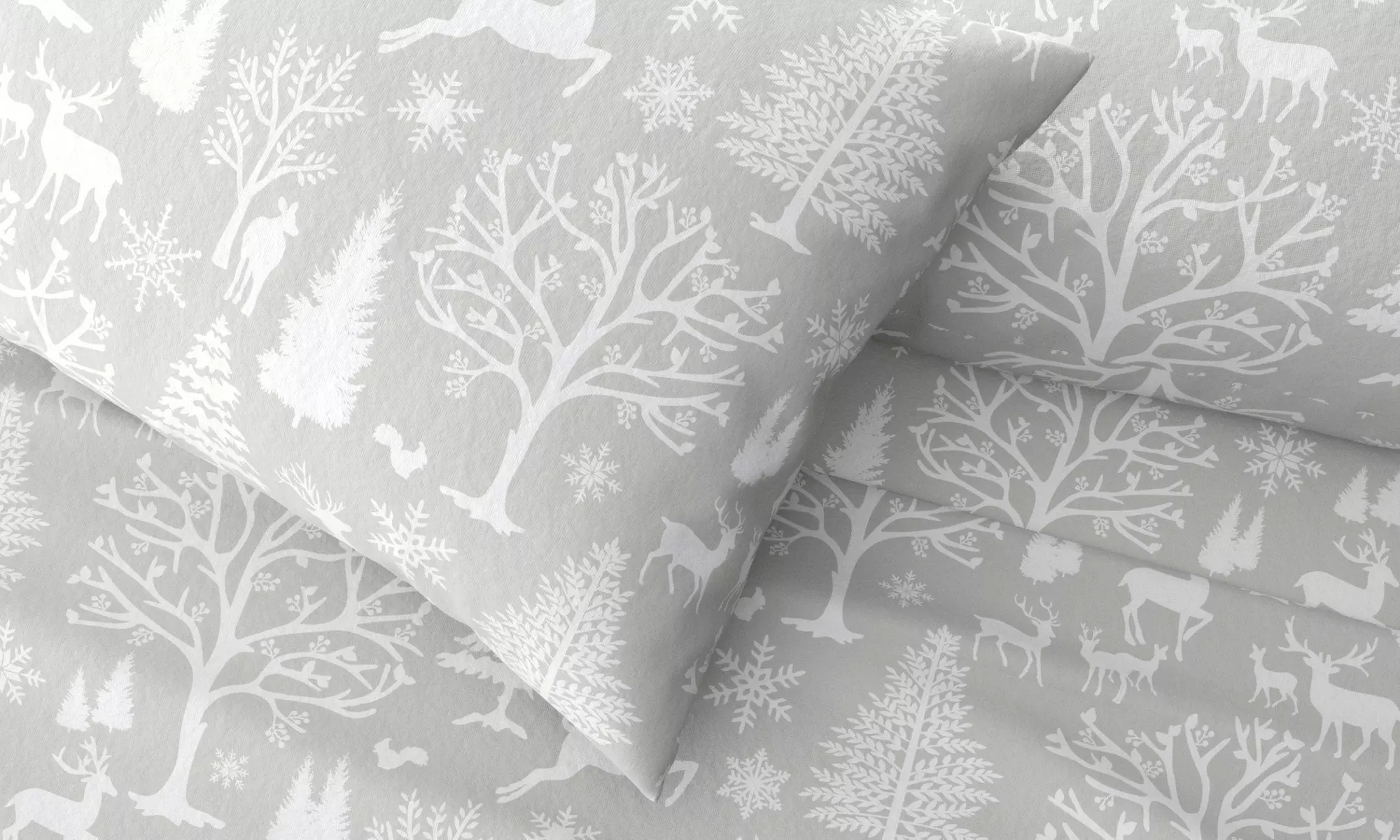 Nature Print Turkish Cotton Flannel Sheet Set