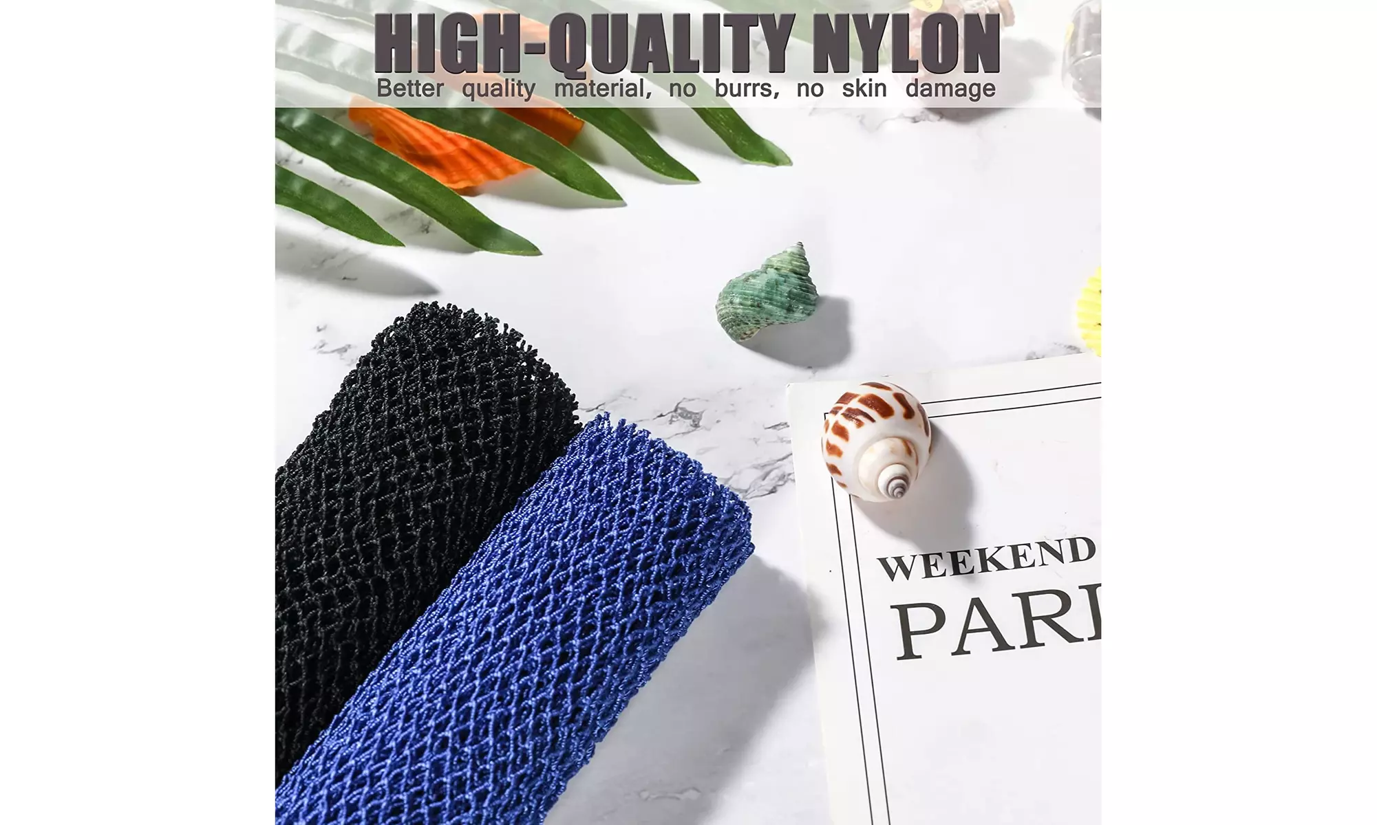 African Net Sponge, 2 Pieces African Exfoliating Net, Premium Nylon African Bath - Second Medium