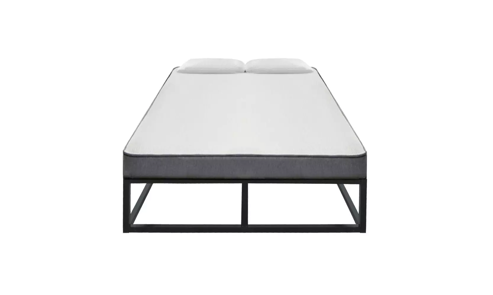 Twin Size Metal Platform Bed Frame Wood Slat Mattress Foundation - Second Medium