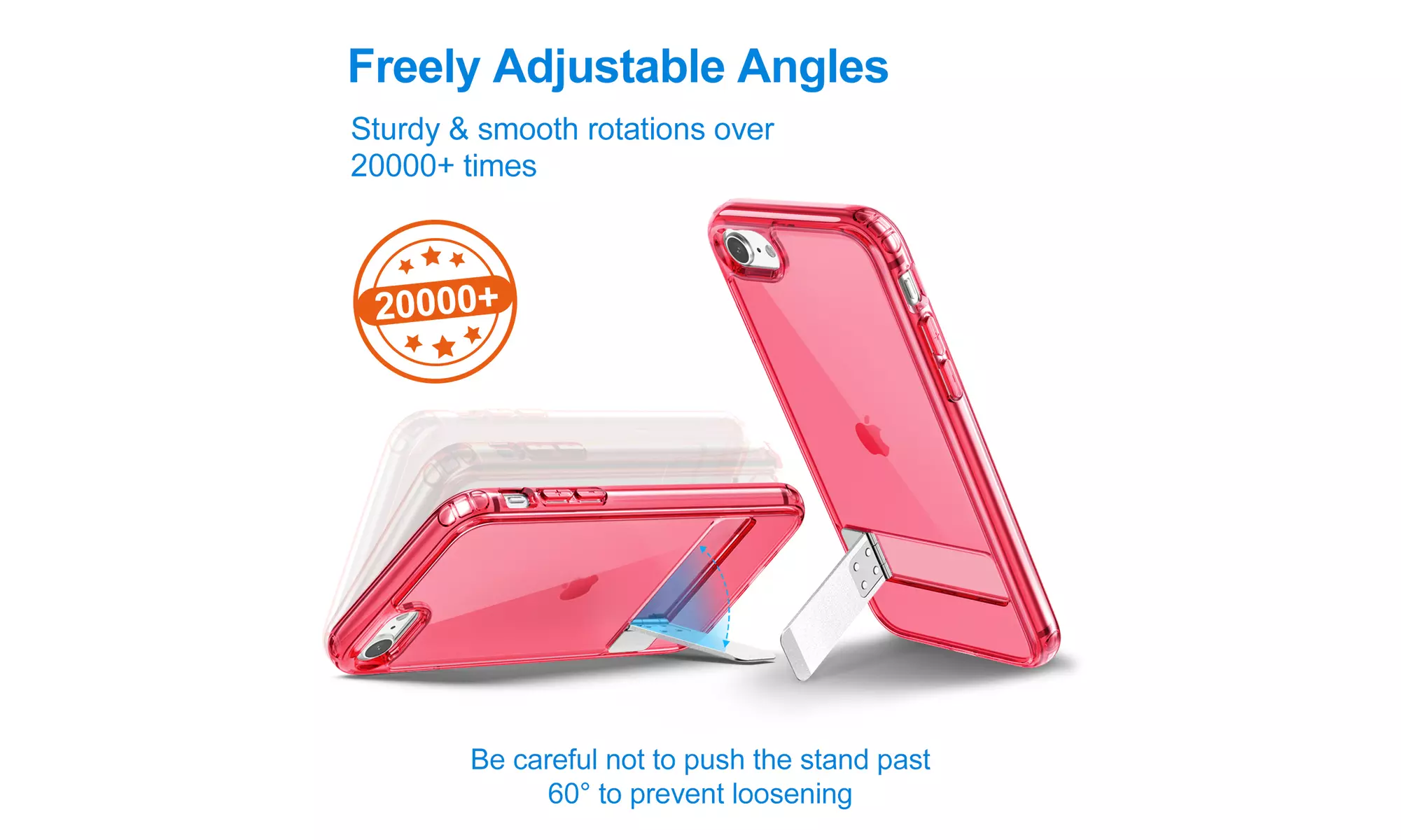 3-Way Metal Kickstand Case for Apple iPhone SE 3/2, iPhone 8/7, Bumper Cover