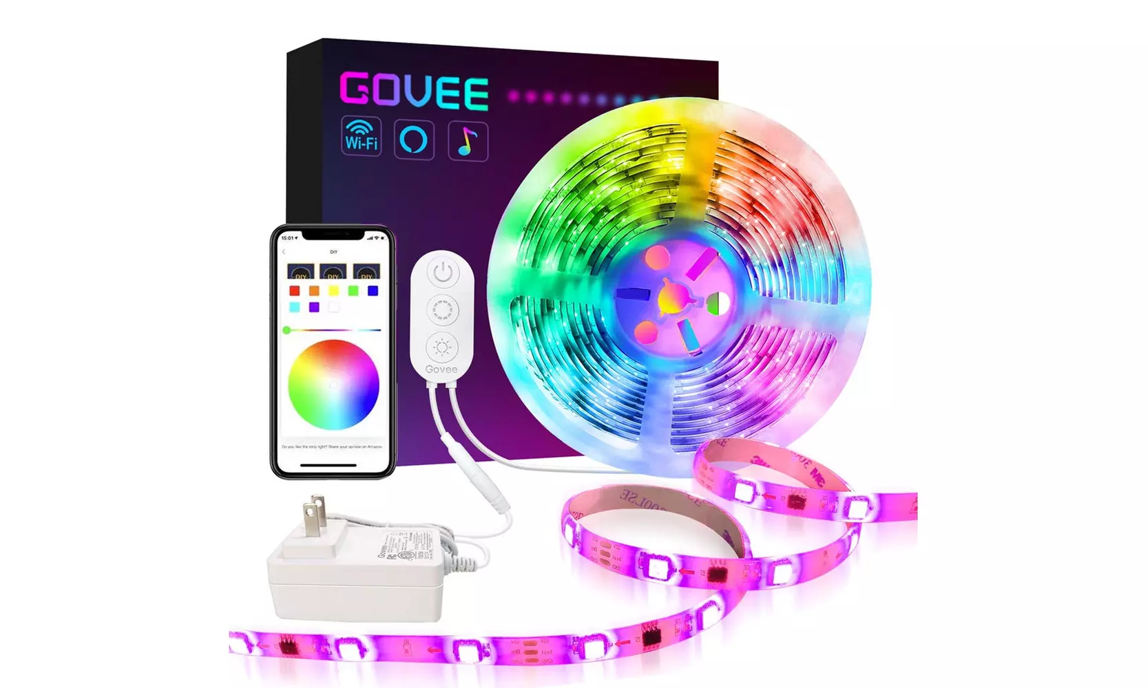 DreamColor LED strip, Govee 16.4ft WiFi wireless smart strip - Primary Image
