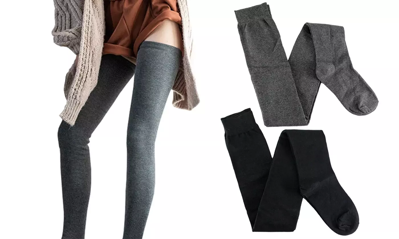 Womens Knit Extra Long Boot Socks Over Knee Thigh High Warm Stocking - Primary Image