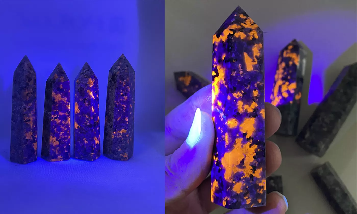 Yooperlite Quartz Crystal Reiki Chakra Healing Stone Wand with Box