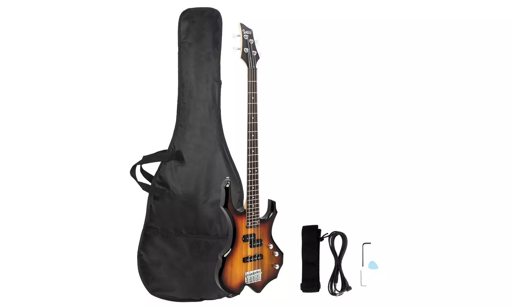 Full Size Adult 4-String Electric Bass Guitar Kit with Accessories - Primary Image
