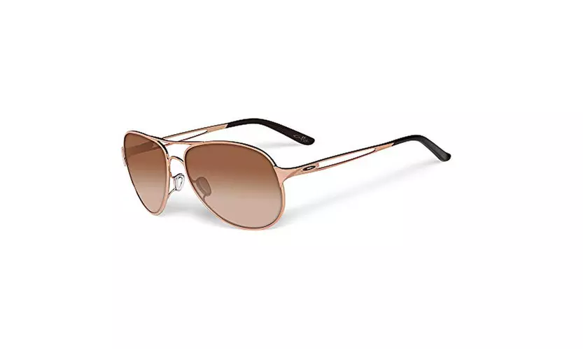 OAKLEY Caveat Rose Gold / Brown Gradient Aviator Ladies Sunglasses - Primary Image