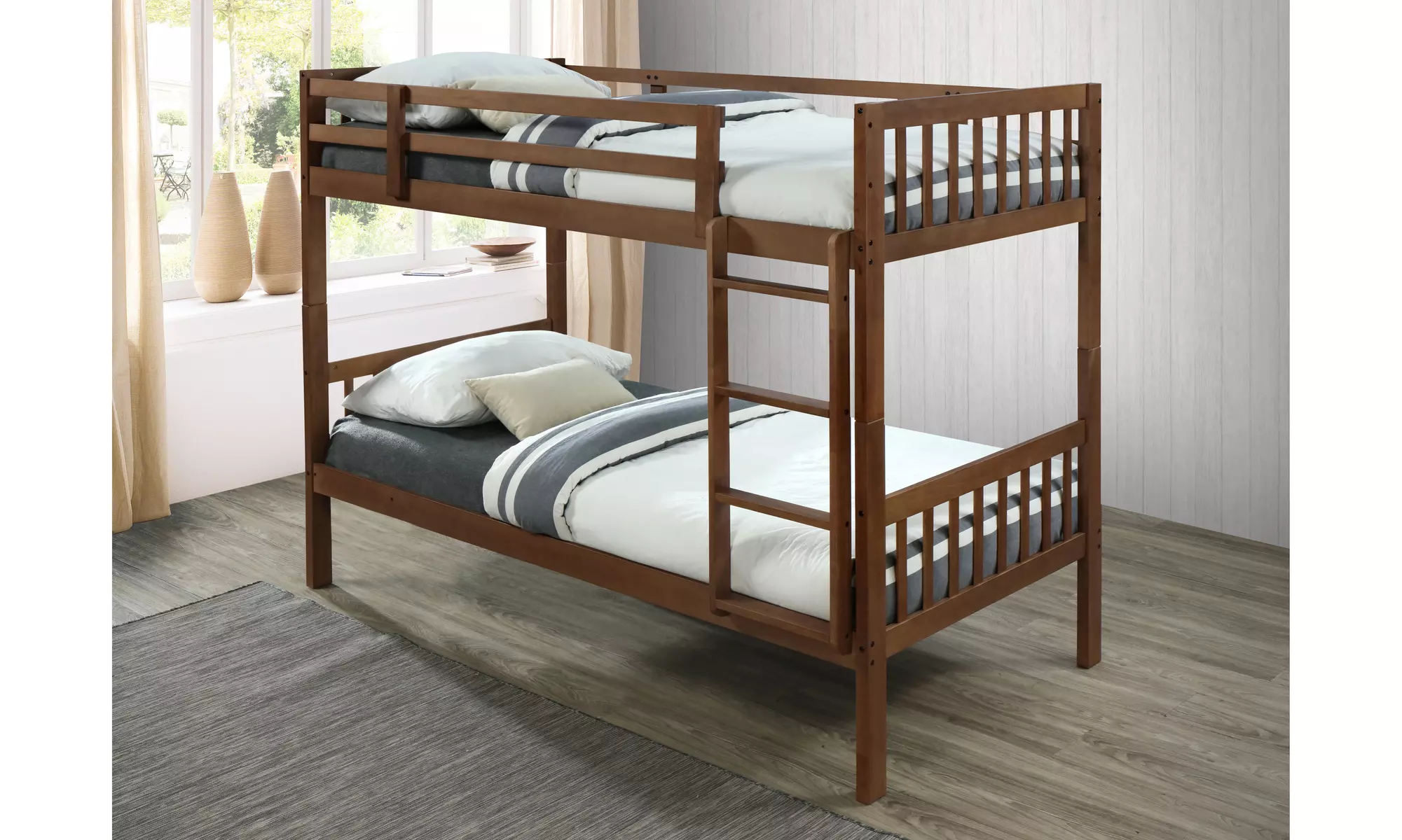 Jessie Solid Rubberwood Twin-sized Bunk Bed - Primary Image