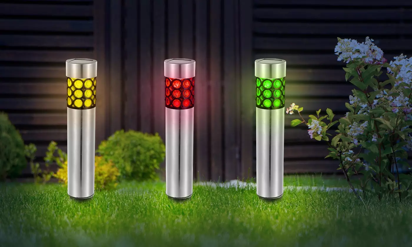 SolarEK Circular Color-Changing Solar Garden Pathway Light Set (6 or 12 Pack)