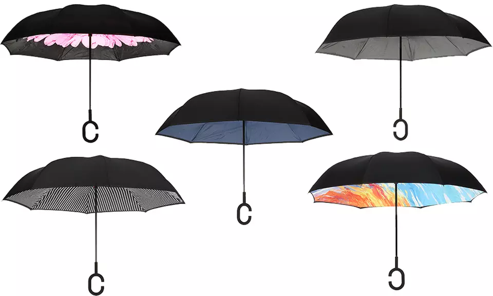 Windproof Reverse Open Upside Down Umbrella - Primary Image