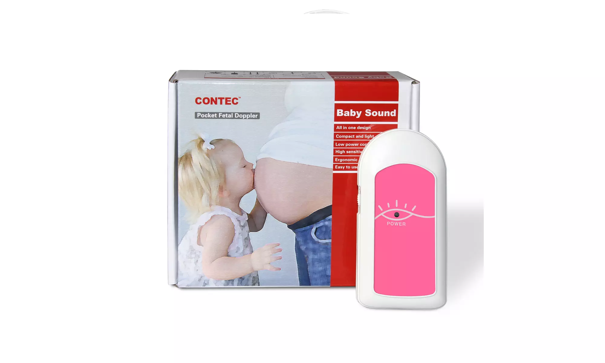 Baby Sound Fetal doppler Baby Prenatal Heart Monitor with Gel pink color FDA - Second Medium