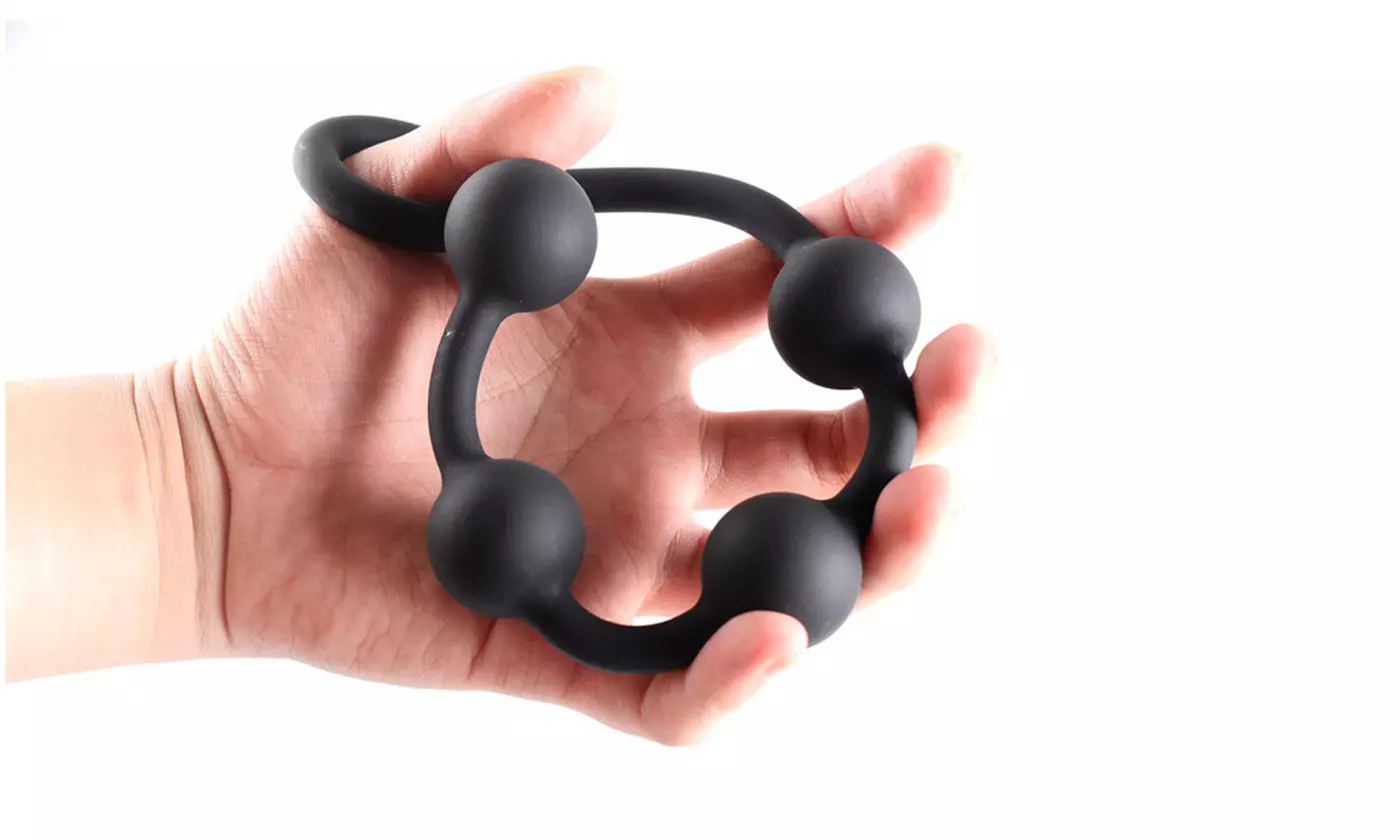 Silicone Anal Beads Pull Ring 4 Balls Prostate Massager