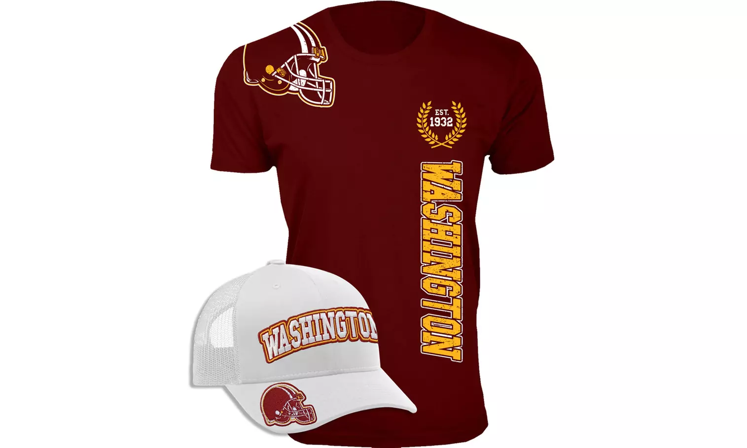 Men's 2-Pack Home Team Football T-Shirts with Team Cap (M-3XL)