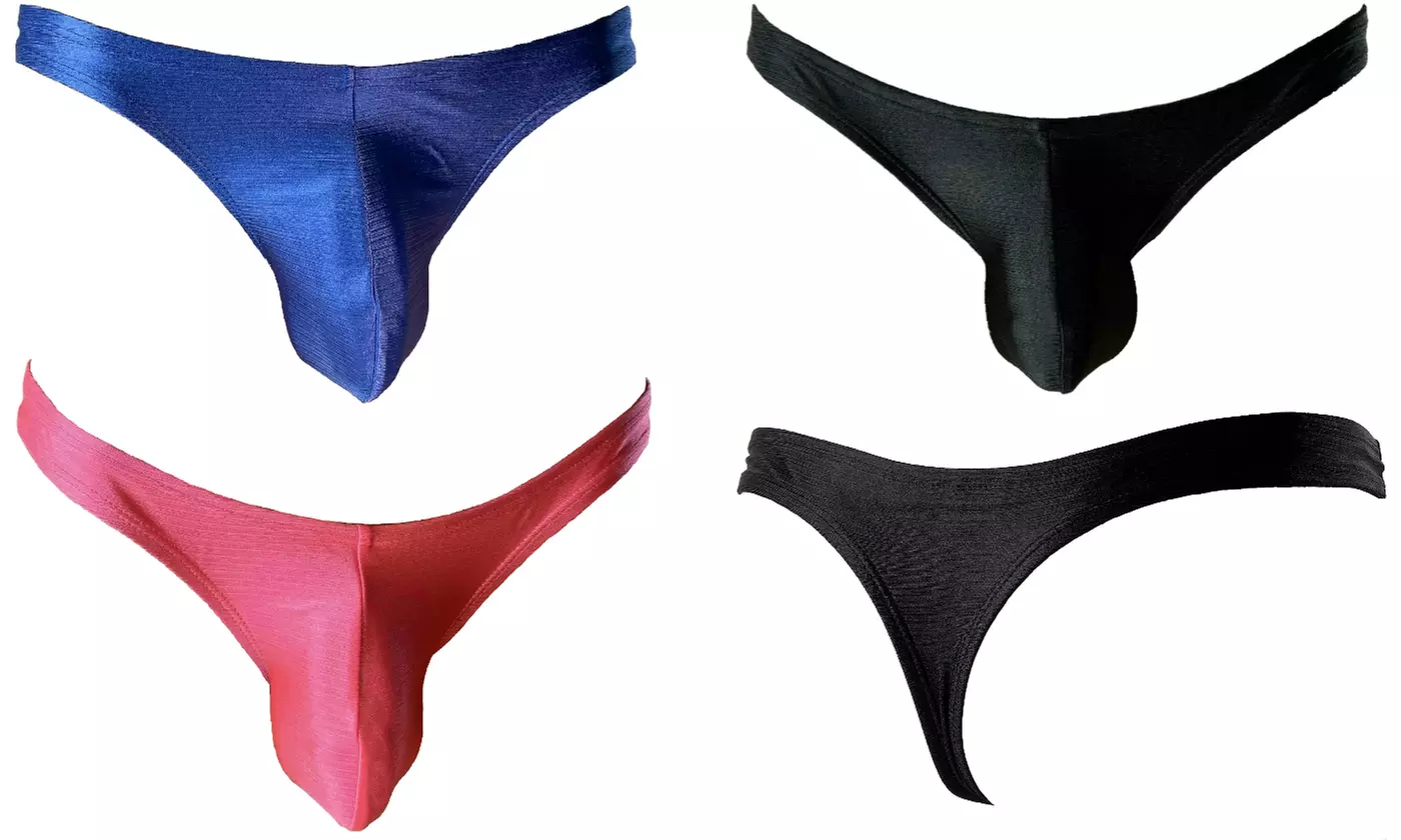 Mens G-strings & Thongs Bulge Enhancer Low Rise Thong Underwear E4-4 - Primary Image