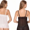 Image 2: Pajamas Women's Suspenders Skirt Jacquard Open one-Piece mesh