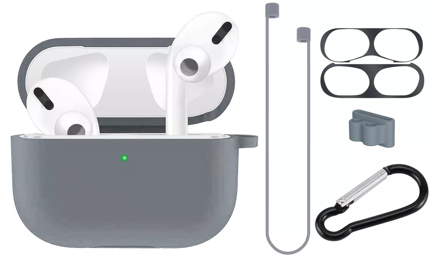 5 in 1 Apple AirPods Pro Soft Silicone Full Protective Shockproof Case Cover