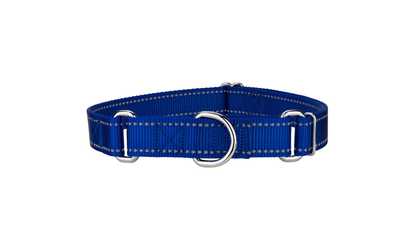 Red Dingo MC-RB-DB-SM Martingale Dog Collar Reflective Dark Blue