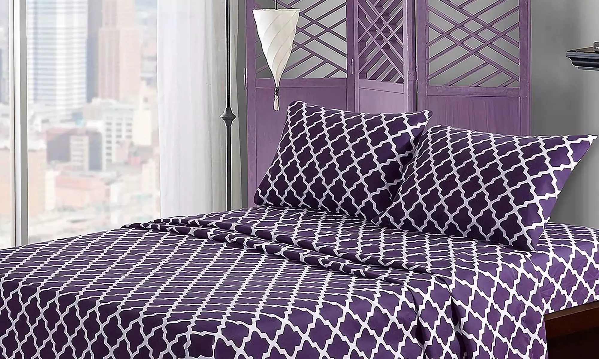 1800 Egyptian Comfort Bed Sheet Set - 2 Patterns (Multiple Color Options) - Primary Image