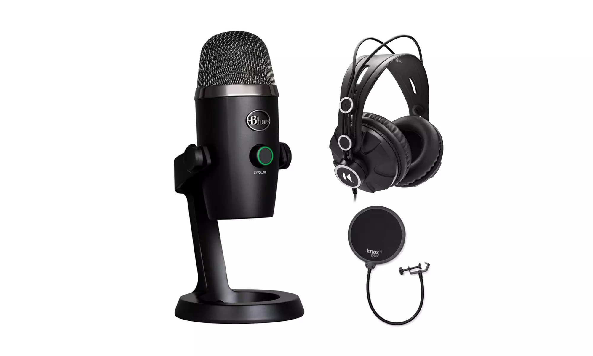 Blue Yeti Nano Premium USB Mic Black with Knox Gear Headphones and Pop Filter - Primary Image