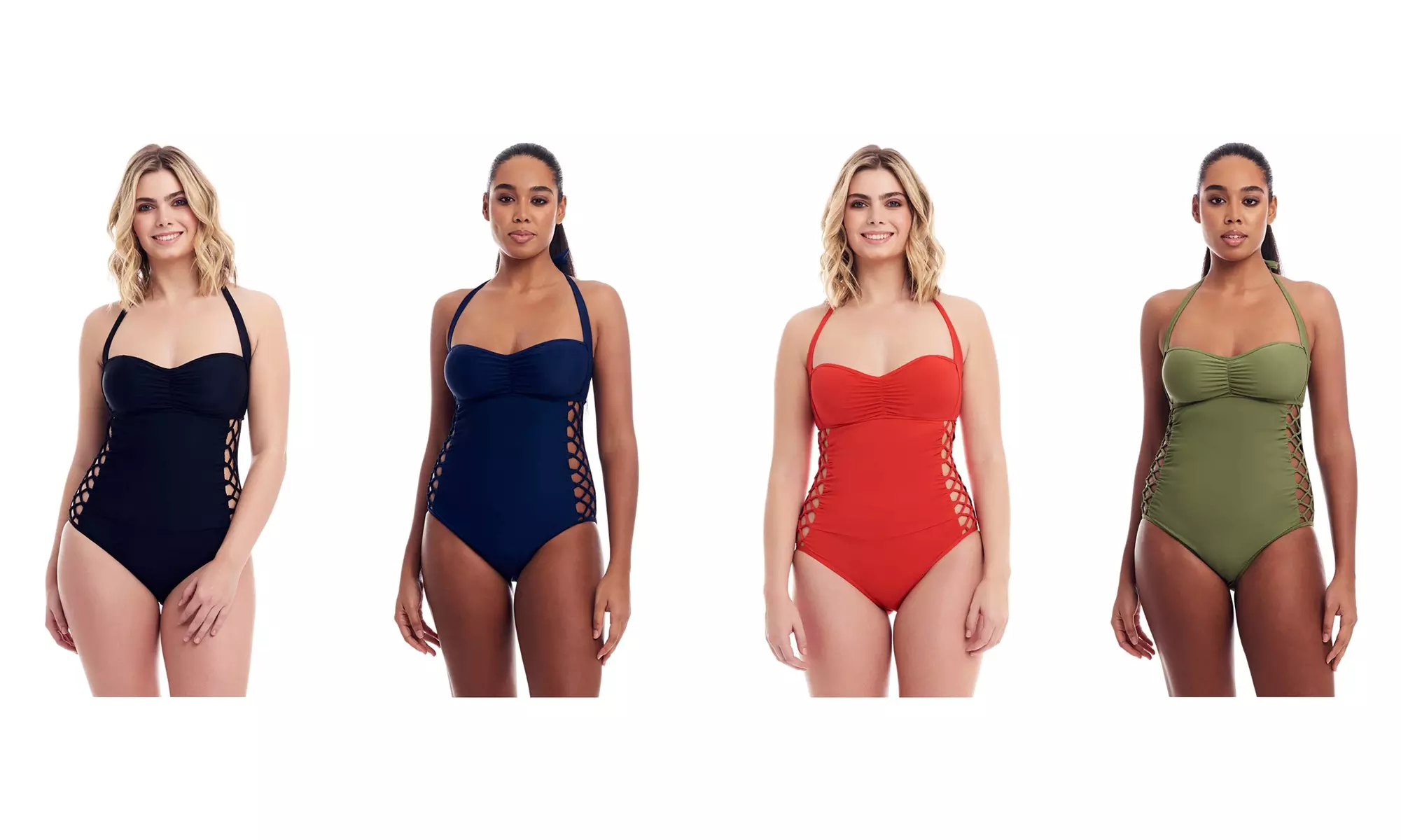 Cover Girl One Piece Swimsuit for Women Plus Size Curvy Swimwear Tummy Control - Primary Image