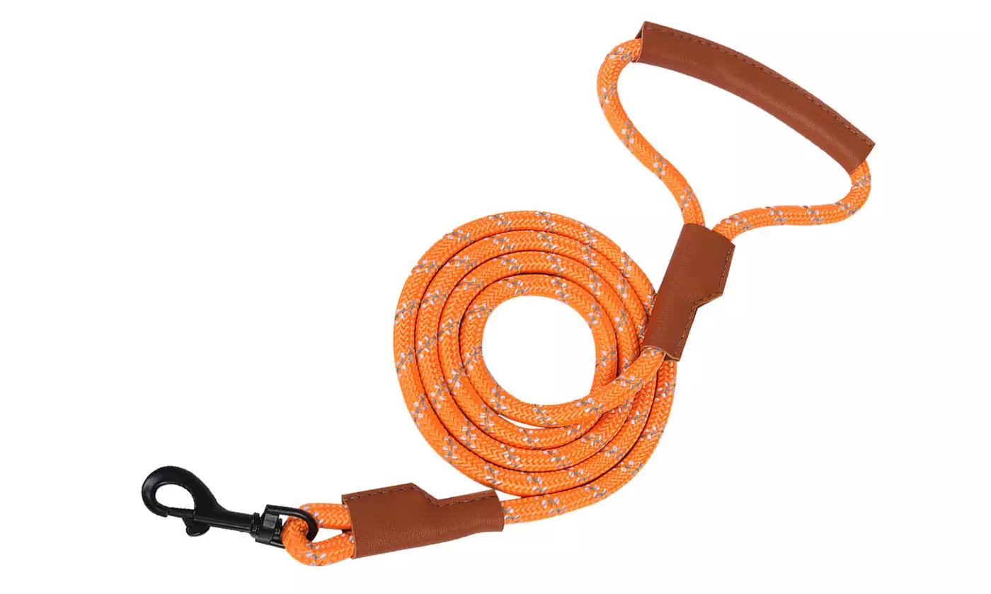 5FT Heavy Duty Dog Leash Large Pet Rope Reflective Nylon Leads with Comfy Handle