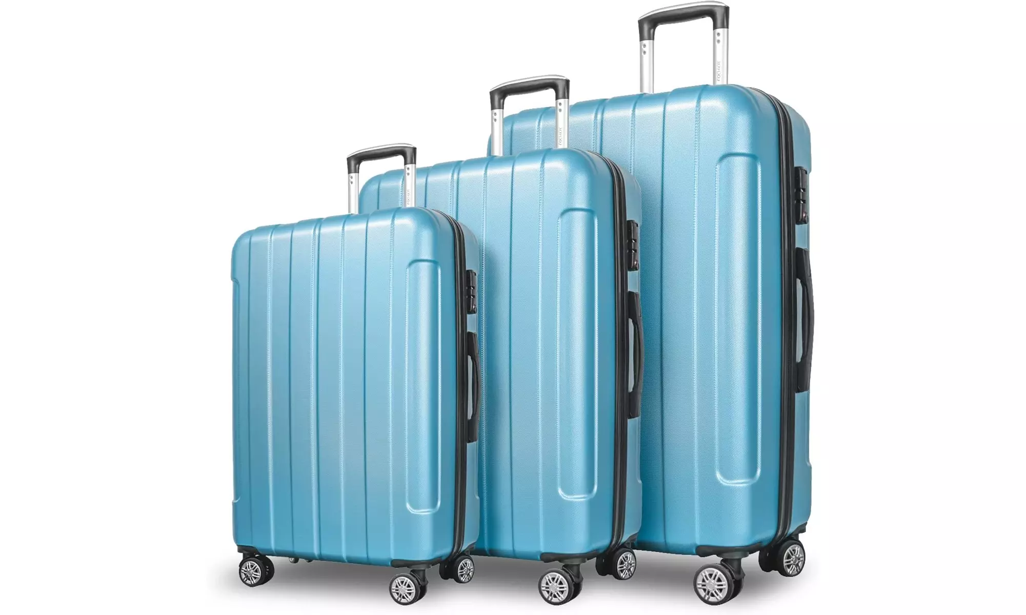 FOCHIER F 3 piece Hard Shell Luggage Sets Suitcase Set, PC PLUSE ABS Lightweight - Primary Image