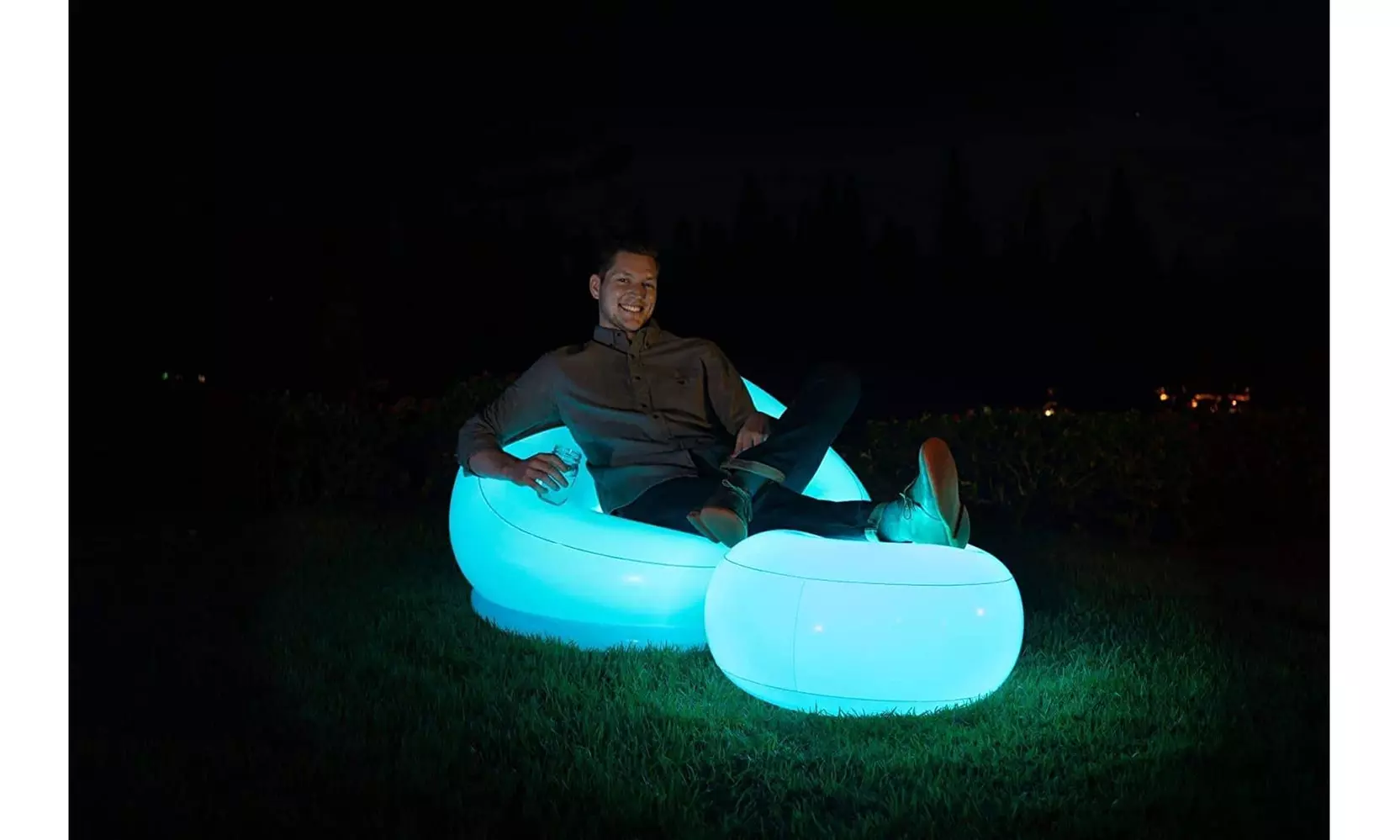 LED Color Changing Chair or Ottoman with Remote - Primary Image