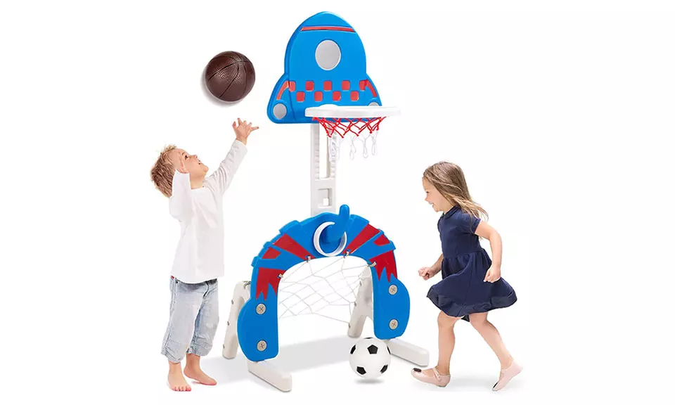 3-in-1 Toddler Basketball Hoop Play Set - Primary Image