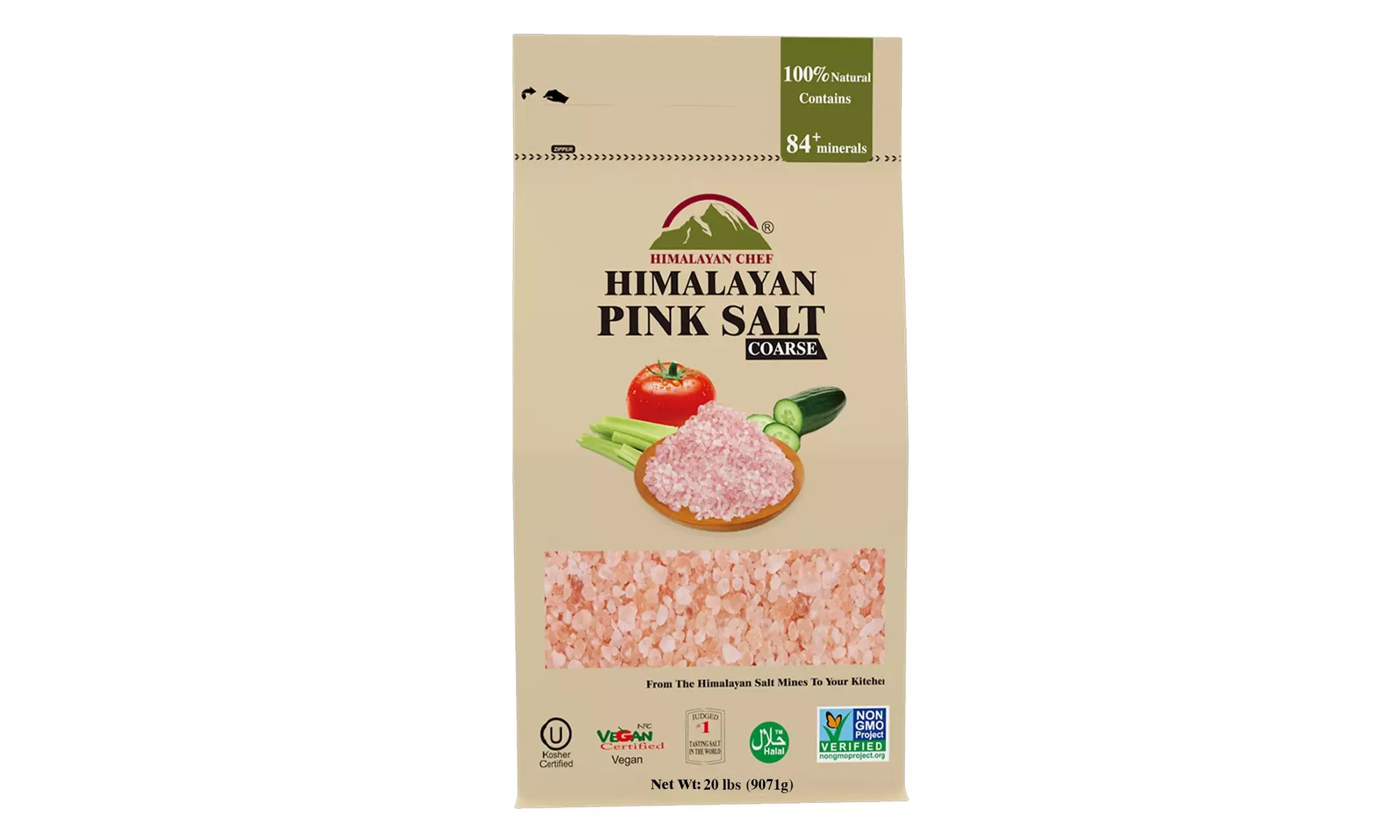 Himalayan Chef Pink Himalayan Salt, Extra Fine Grain - 20 lbs Bag - Primary Image