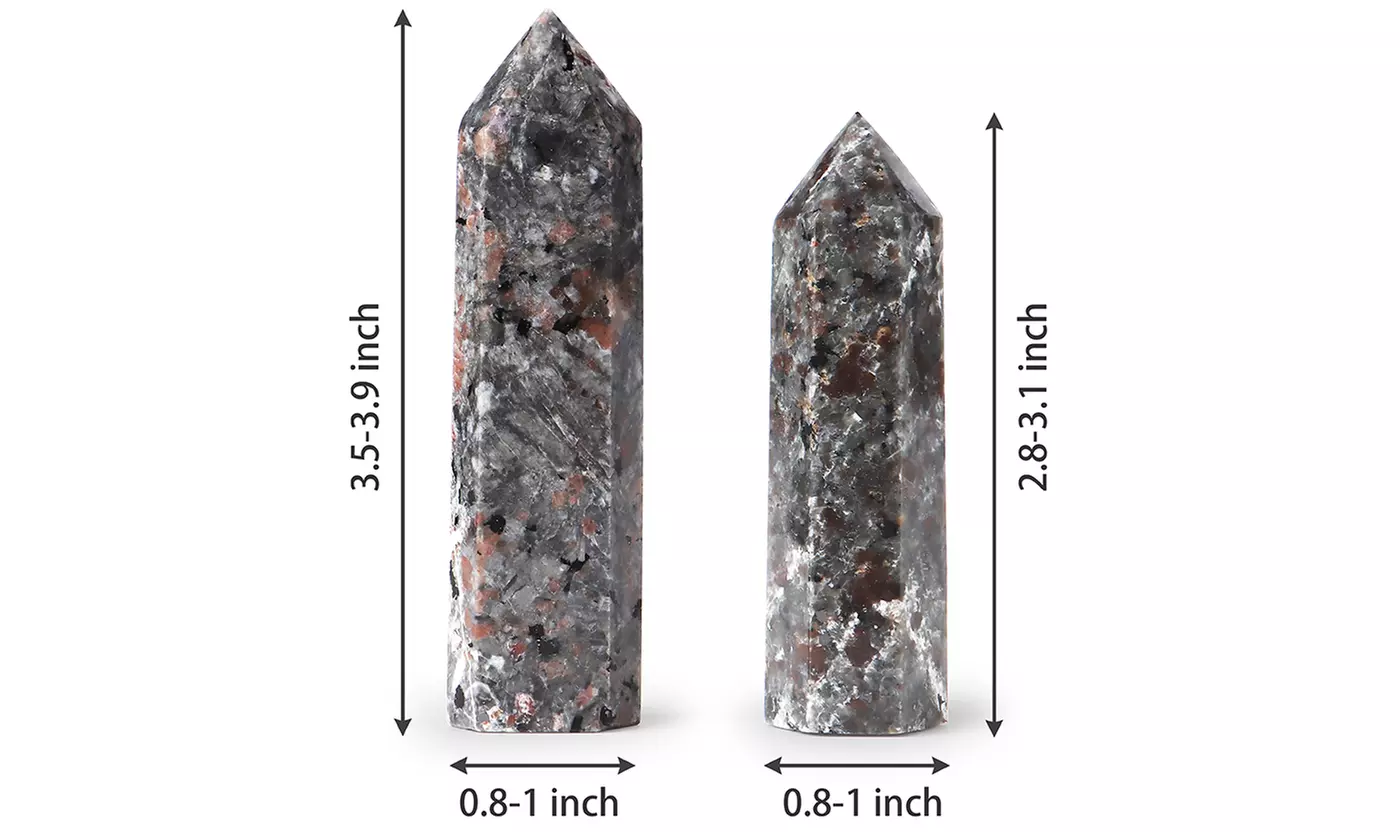 Yooperlite Quartz Crystal Reiki Chakra Healing Stone Wand with Box