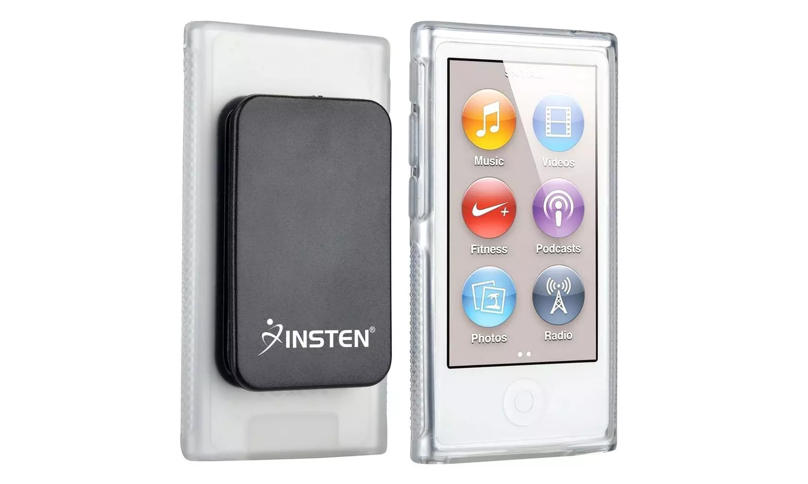 Insten  Tpu Rubber Skin Case With Belt Clip Ipod Nano 7th Gen Clear - Primary Image