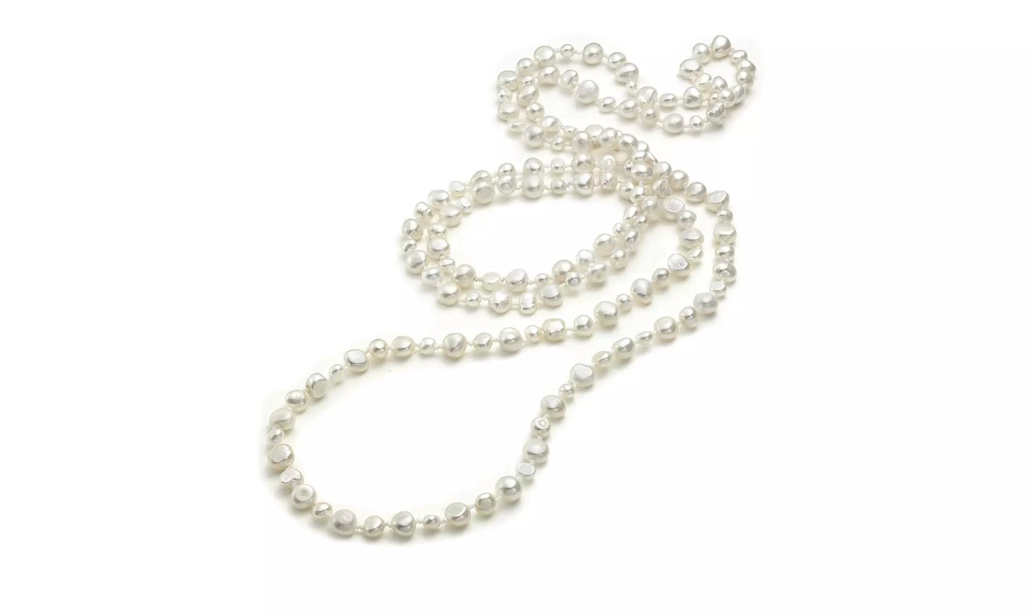 36" Freshwater Pearl White or Multi Color Endless Necklace (Multiple Options)