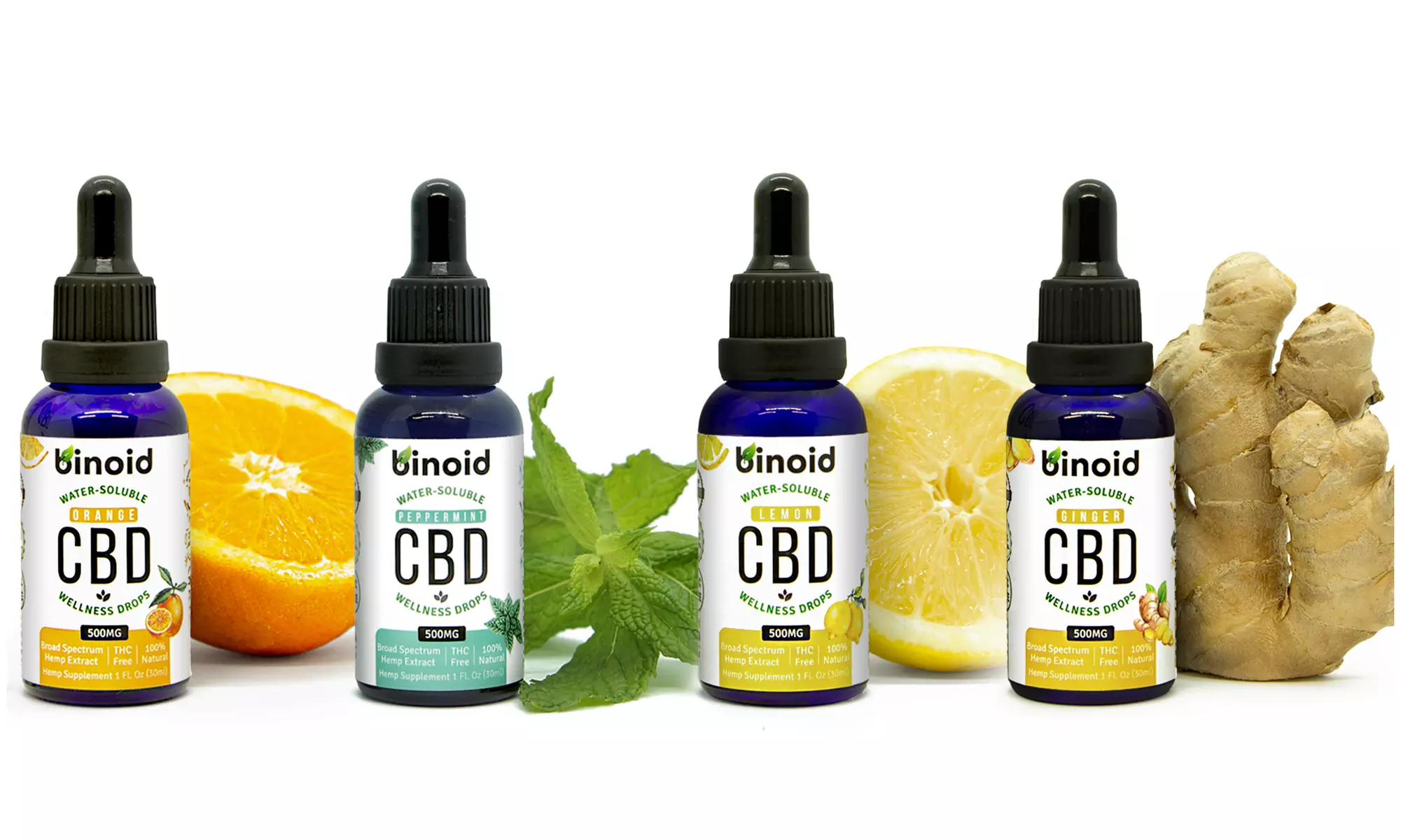 Water-Soluble CBD Oil Drops - High Potency, THC-Free from Binoid - Primary Image