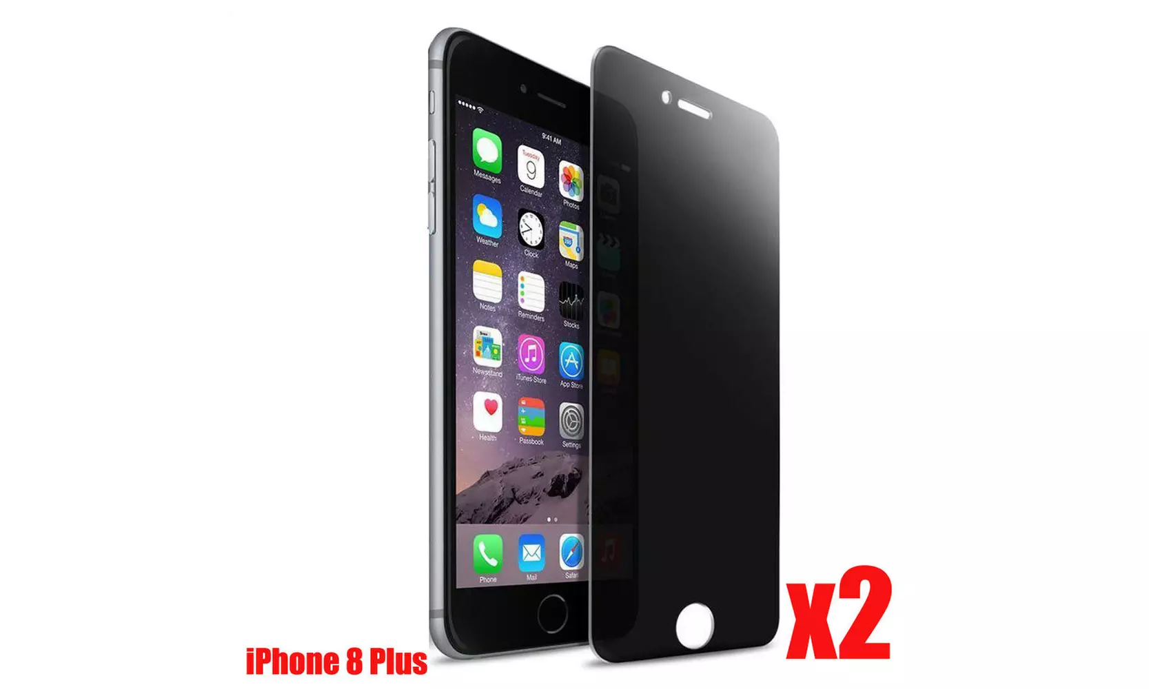 2X PRIVACY ANTI-SPY TEMPERED GORILLA GLASS SCREEN PROTECTOR FOR IPHONE 8 PLUS - Primary Image