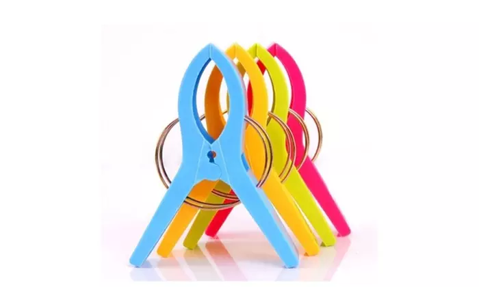 Colorful Beach Towel Clips for Beach Chair - 8 Pack - Second Medium