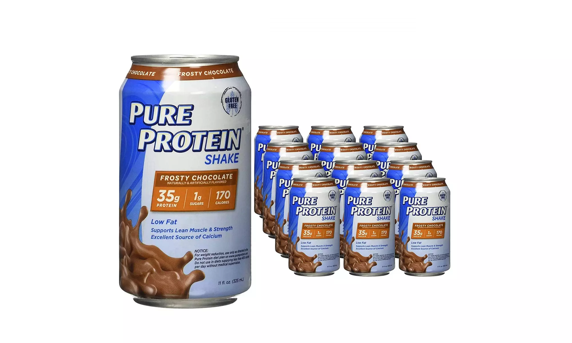 Pure Protein Shakes Meal Replacement, Frosty Chocolate, 11 oz, 12 Count - Second Medium