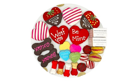 Love My Dog Themed Dog Treats Gift Box Valentine