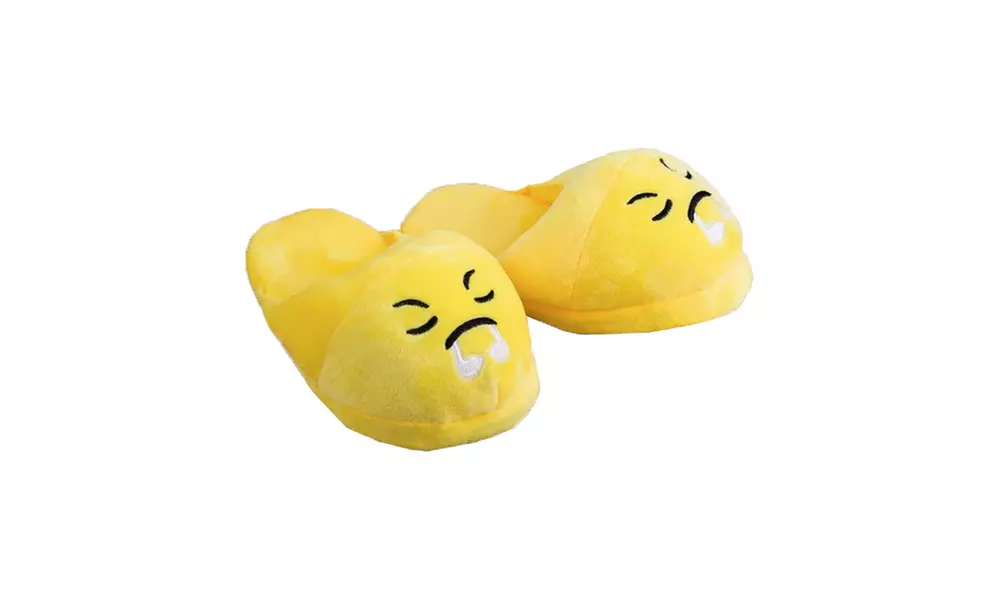 Emojeez Anti-Slip House Soft Plush Emoji Characters Slippers Indoor Shoes - Primary Image