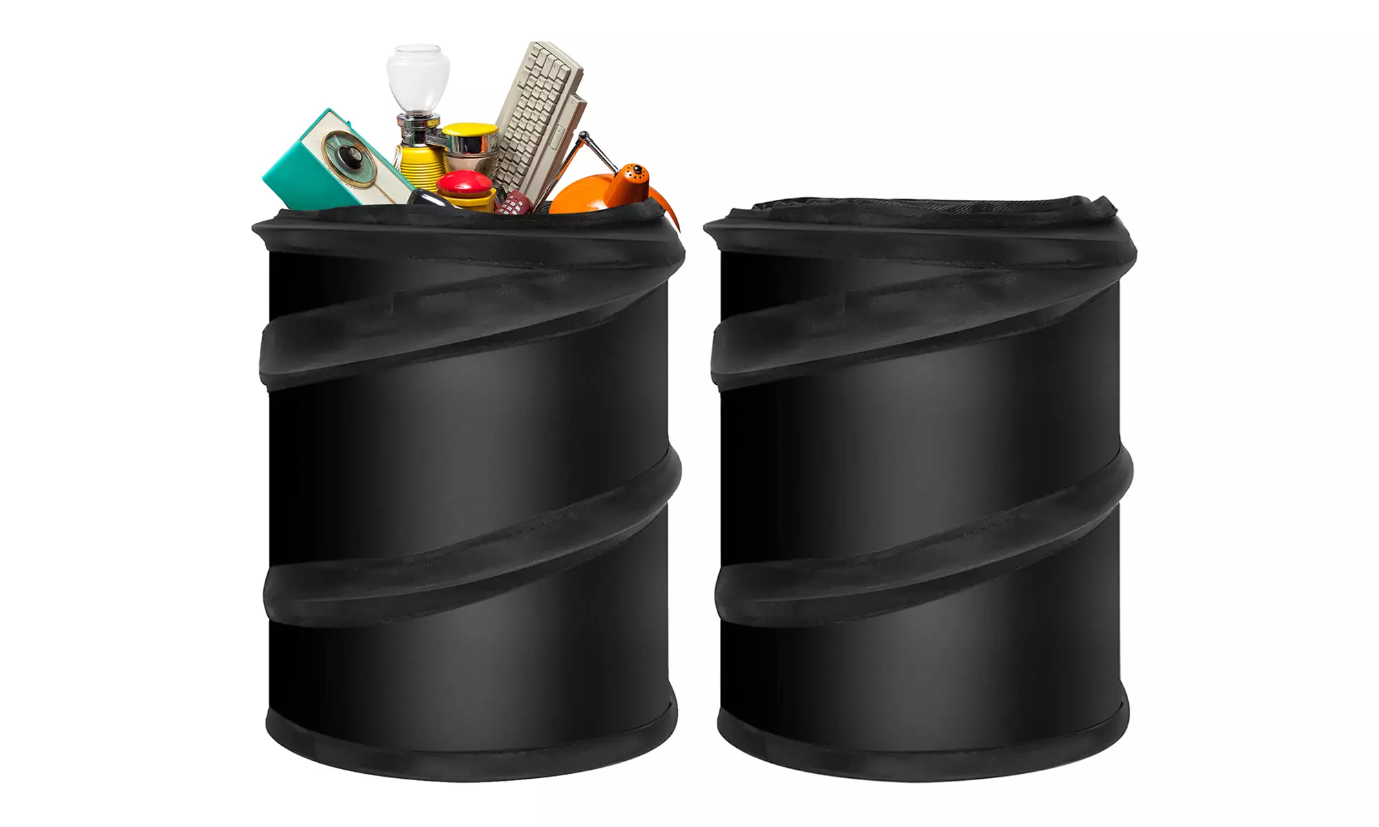 1/2/4 Pcs Black Collapsible Universal Traveling Portable Car Trash Can - Second Medium