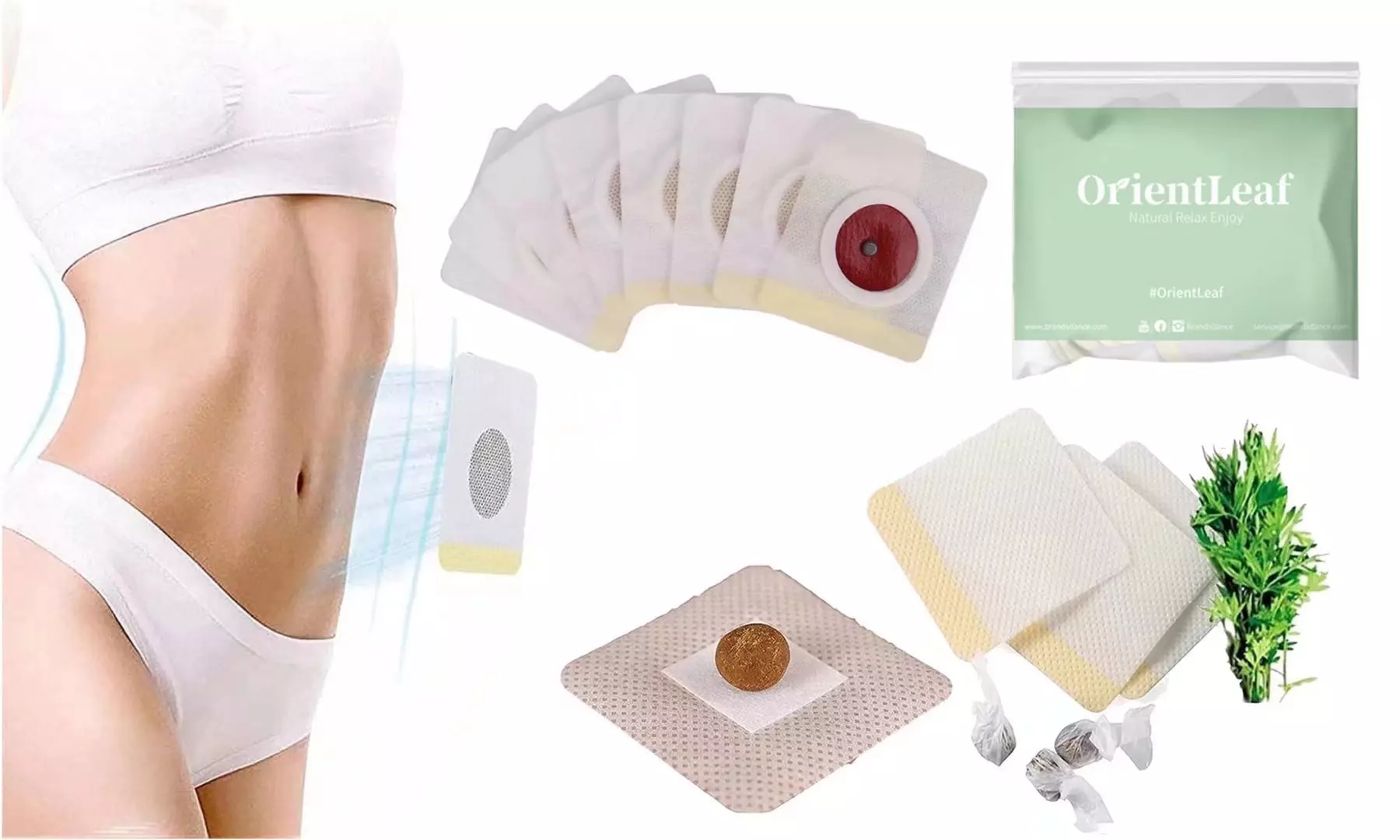 30/60/90/180 Pcs Natural Herbal Slimming Patches Belly Sticker for Weight Loss - Primary Image