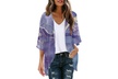 Chiffon Floral Print 3/4 Sleeve Kimono Cardigan Cover Up Casual Blouse Tops - Second Medium