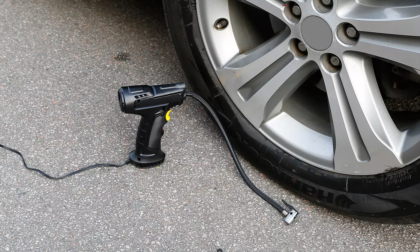 iMounTEK 12V DC Digital Handheld Tire Inflator Air Compressor Pump w/ LED Light