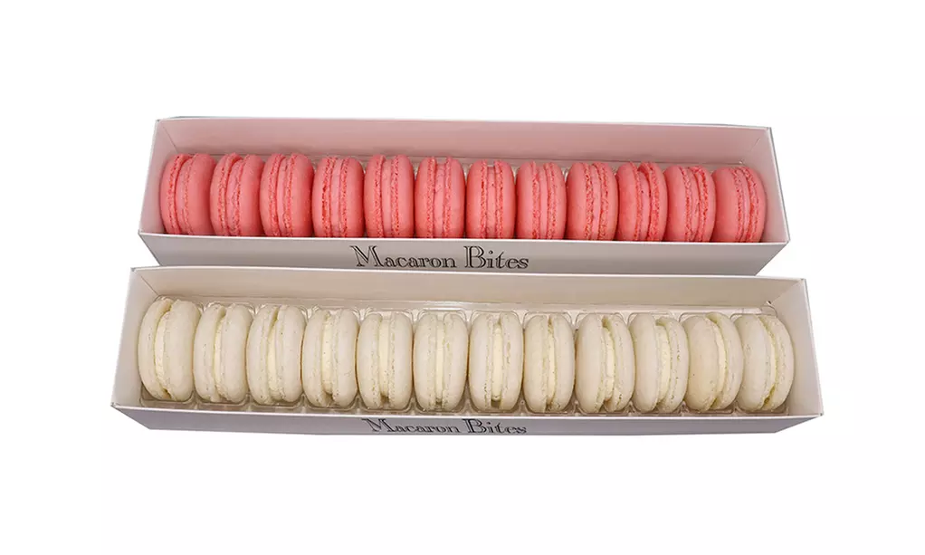 French Macarons - Macaron Bites Strawberry and Vanilla Macarons, 24 Count - Primary Image