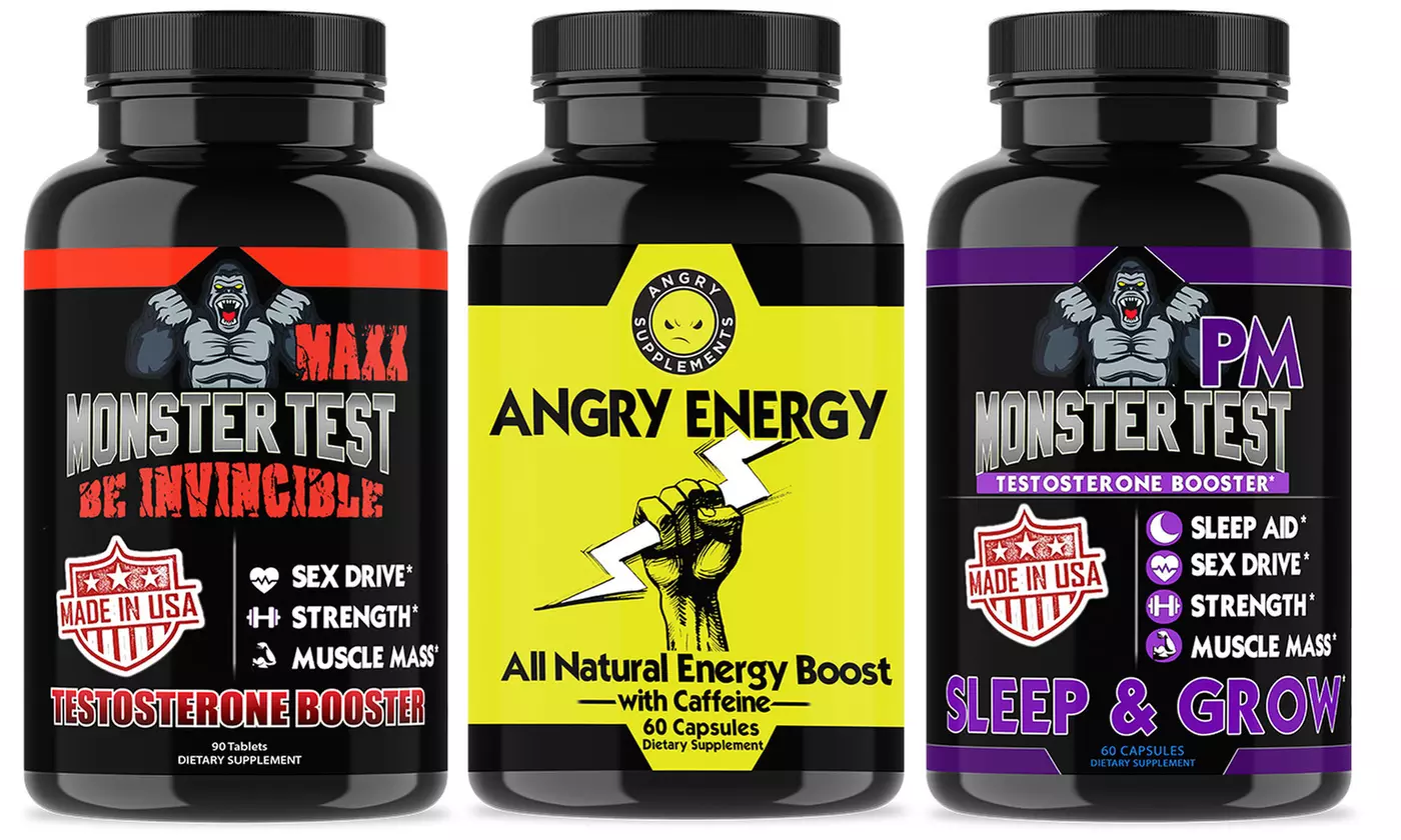 Monster Test Maxx, Angry Energy, Monster PM Testosterone Booster Pack  - Primary Image