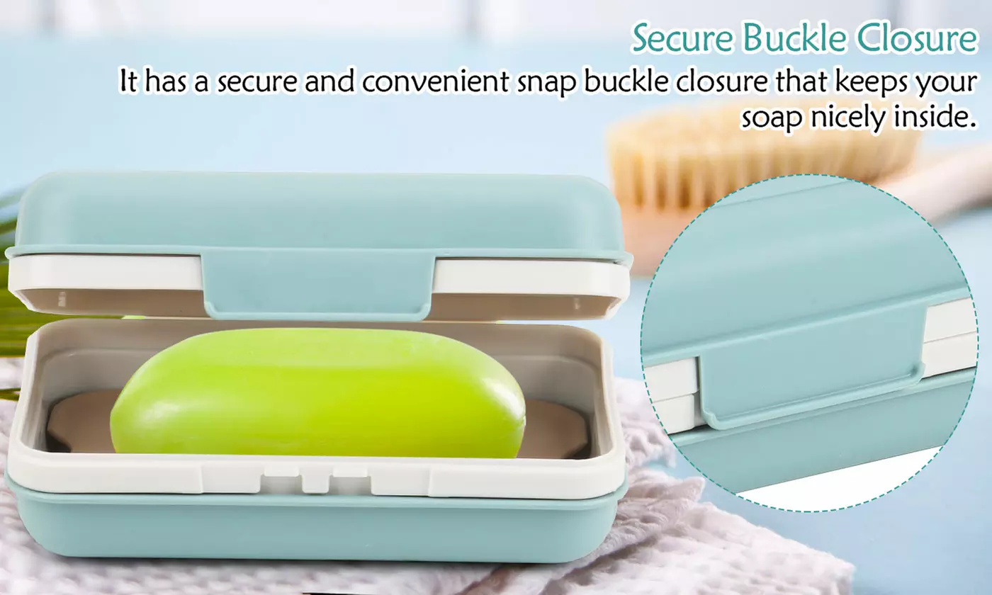 2-Pack Self Draining Bar Soap Holder Case Travel Soap Container Dishes
