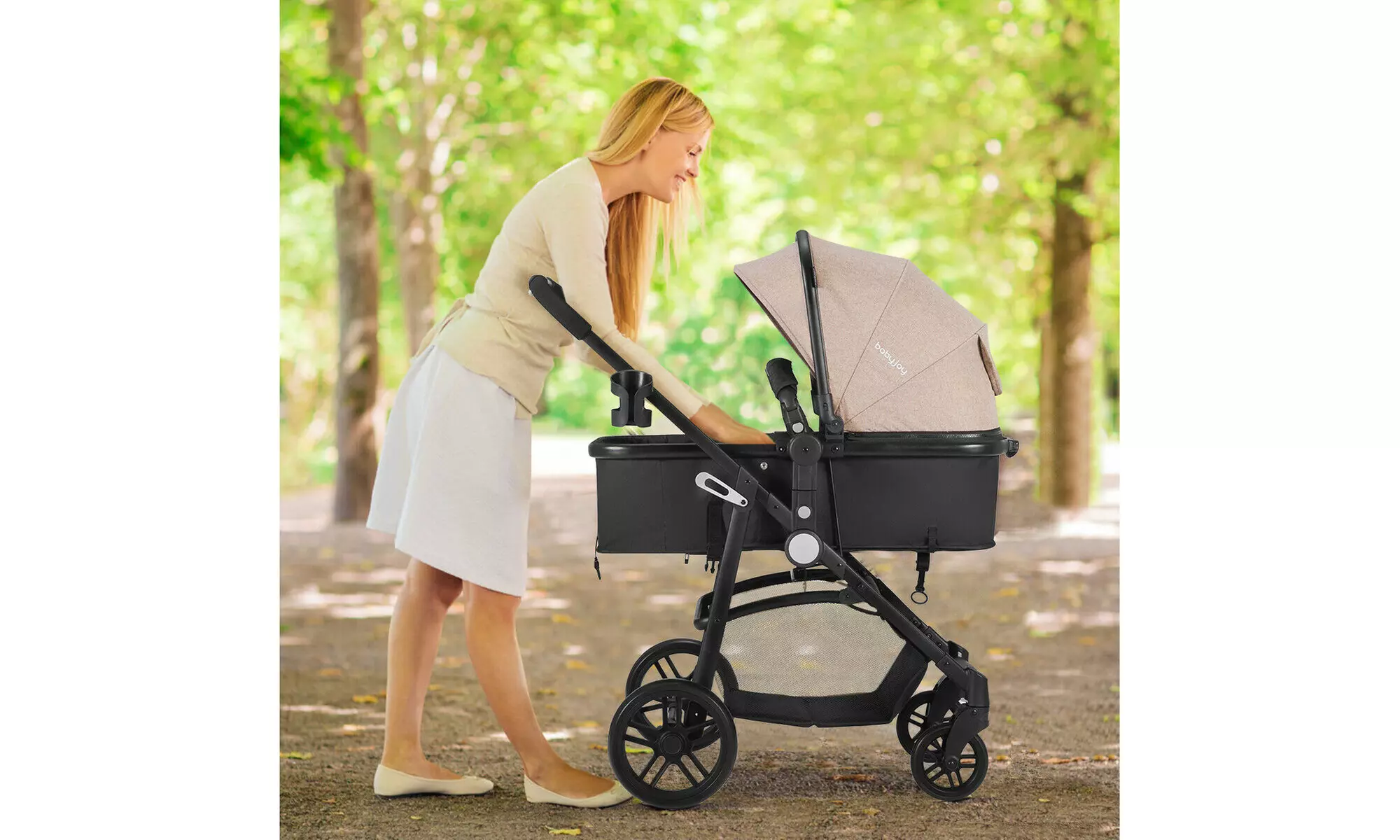 Babyjoy 2 In 1 Foldable Baby Stroller Kids Travel Infant Buggy Pushchair Coffee - Primary Image