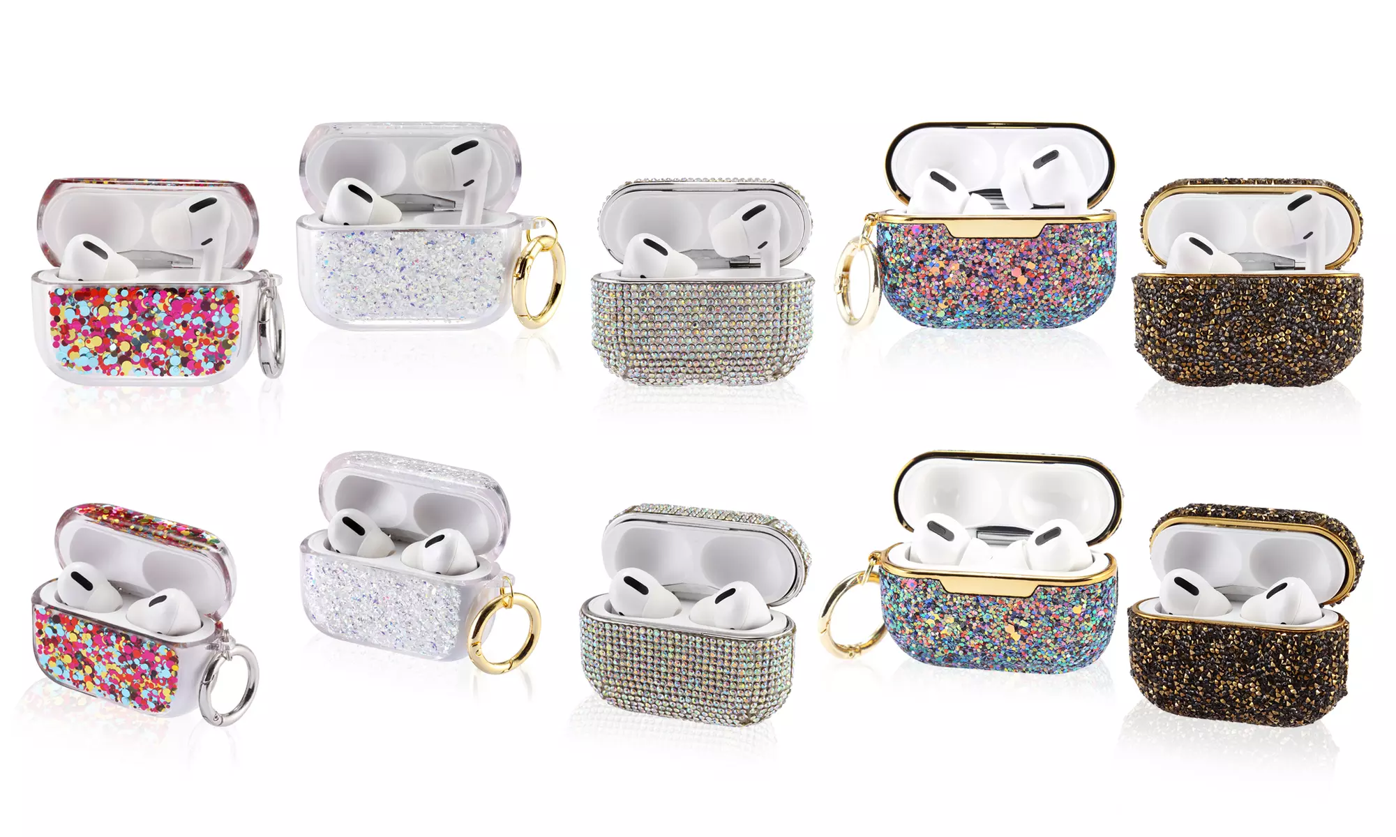 AirPods 1 & 2 Case Cover with Keychain Carabiner (2-Piece) (LED visible) - Primary Image