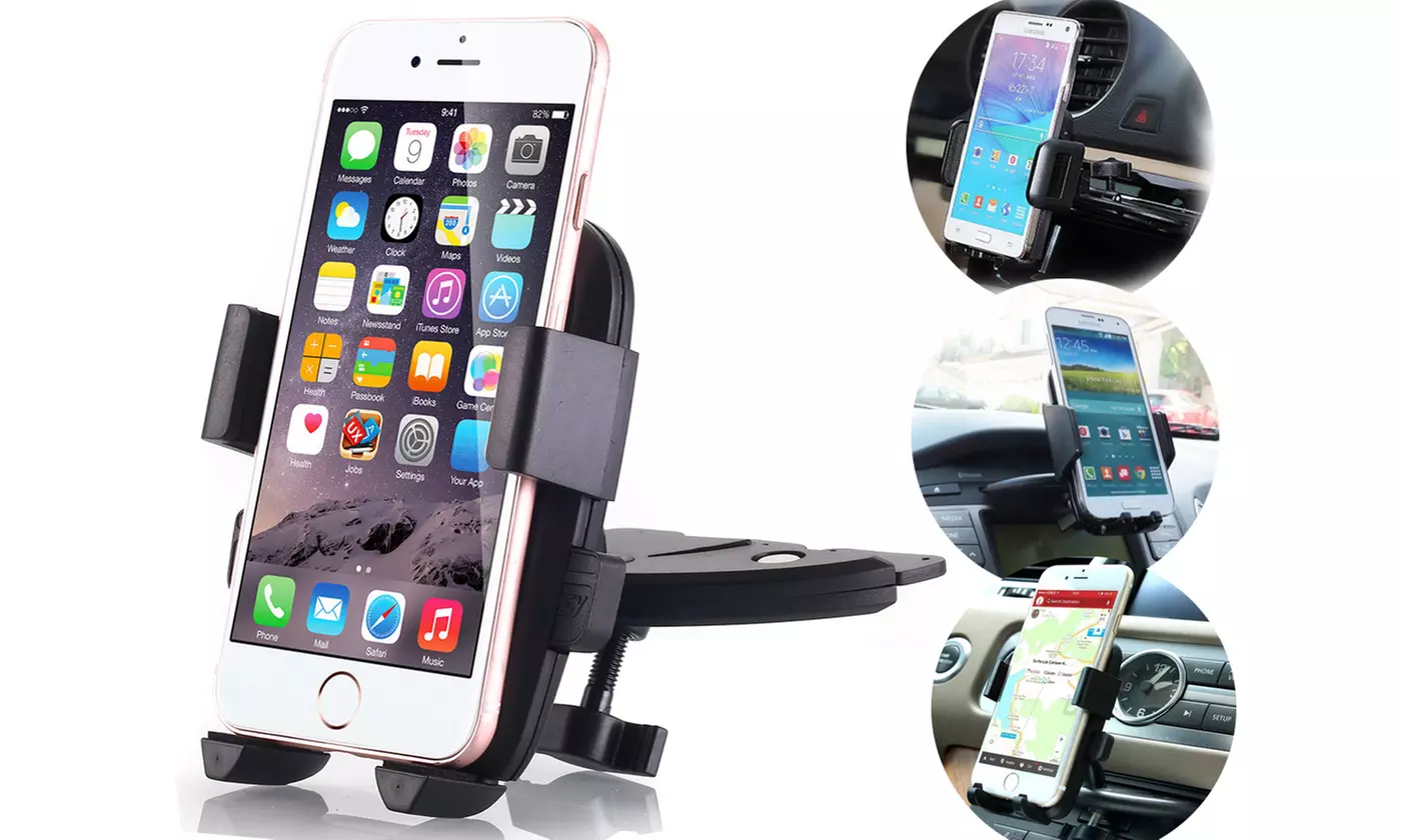 CD Slot Car Stereo Smart Phone Holder Mount for iPhone 6s or 7 7 Plus - Primary Image